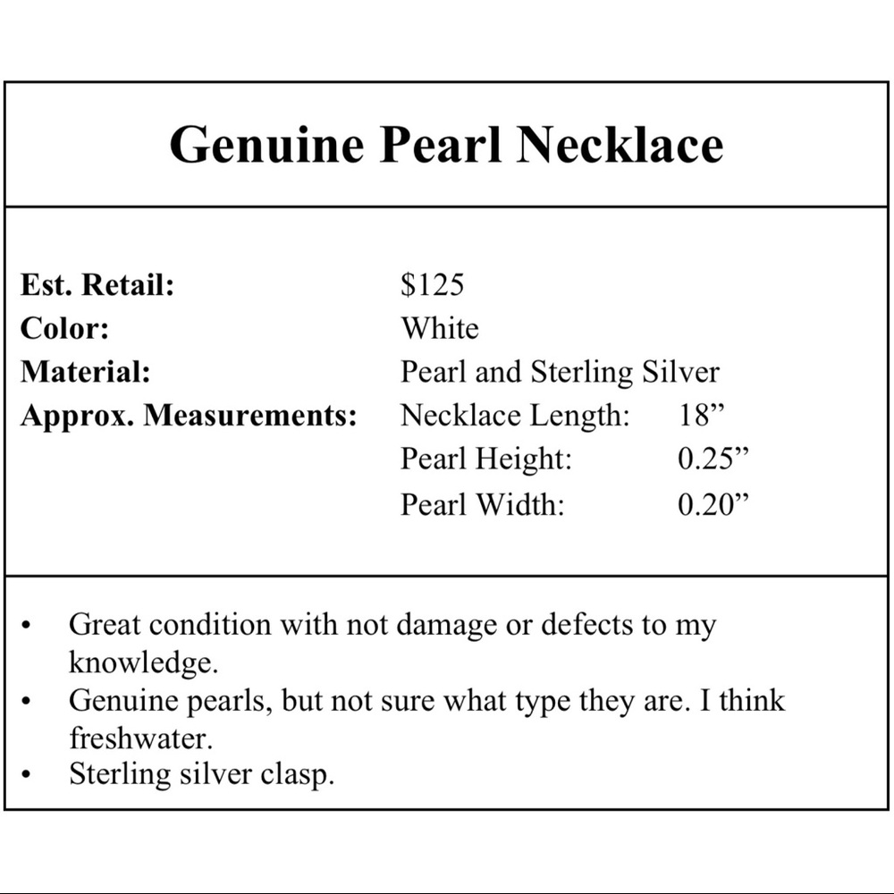 Genuine White Pearl Necklace - Picture 6 of 6